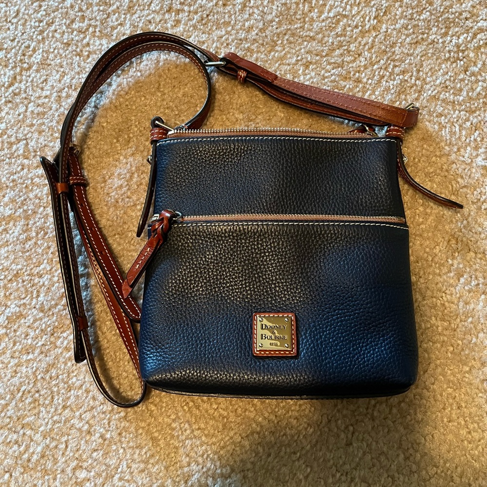 Dooney and Bourke Navy Leather Crossbody and Wallet Gently Used